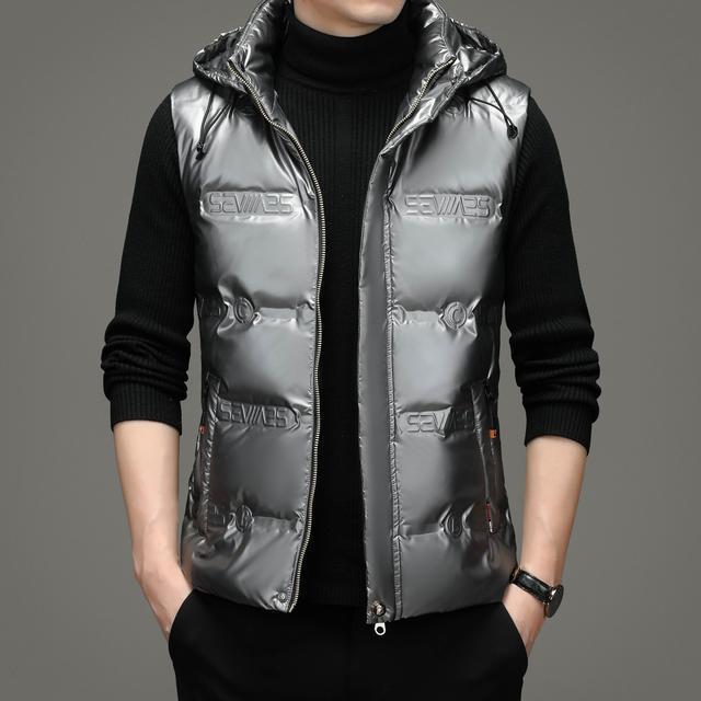 ダウンベスト メンズ 男性用 ビジネス ライトダウン 中綿ベスト 防寒着 アウター 洗濯可能 550フィルパワー ブラック シルバー シルバーグレー
