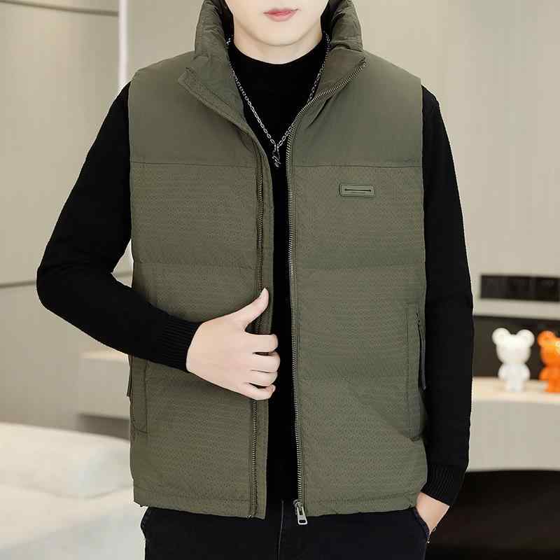 ベスト 男性用 ライトダウン 秋冬 ファッション コーデュロイ 防寒 チョッキ 重ね着 スリムフィット ミリタリー アウトドア ベージュ ブラック グリーン