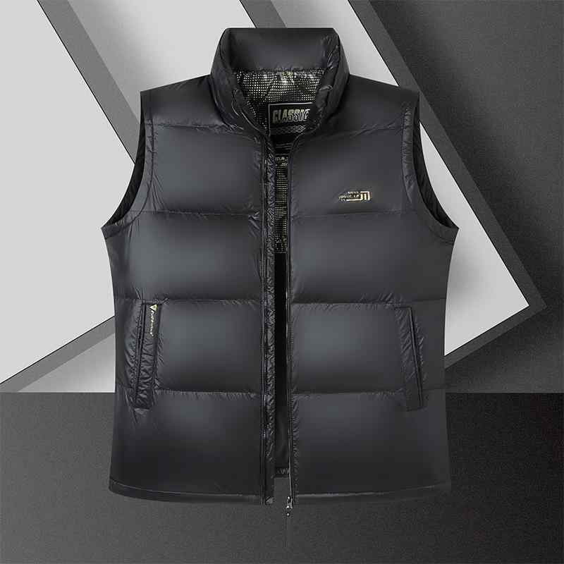 ダウンベスト メンズ 男性用 大きいサイズ 立襟 防寒 秋冬 紳士服 ゆったりサイズ 伸縮性 ブラック