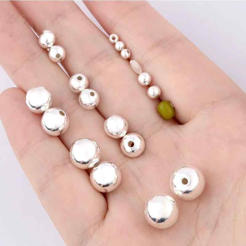 ブレスレット レディース シルバー925 光珠 ビーズ アクセサリー パーツ 素材 丸玉 DIY 手作り 銀色 金色 ローズゴールド