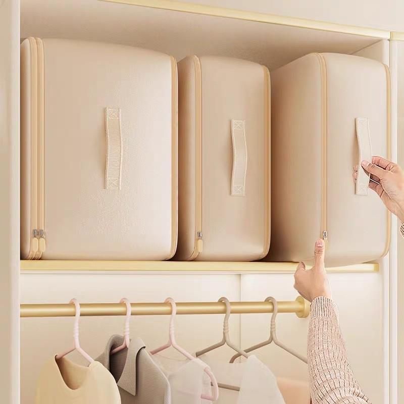 布団収納袋 特大 布団収納ケース 丈夫 寝具収納 整理整頓 衣類収納 押し入れ収納 ベッド下収納 持ち手付き シンプル 無地 ベージュ グレー