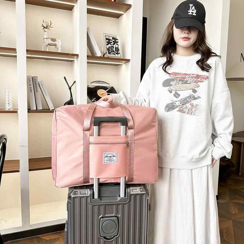 バッグ 旅行用収納バッグ 衣類収納 整理 大容量 防水 引っ越し パッキング 乾湿分離 キャリーオン可能 オックスフォード生地 旅行 部屋 ランドリー収納 ピンク系 ブラック グレー ブルー 紫