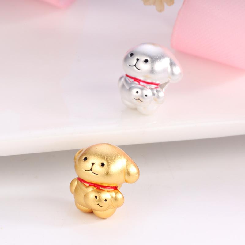 DIY用アクセサリー 銀製 犬 モチーフ パーツ シルバー チャーム バッグチャーム ストラップ キーホルダー ラッキーアイテム かわいい オリジナルデザイン