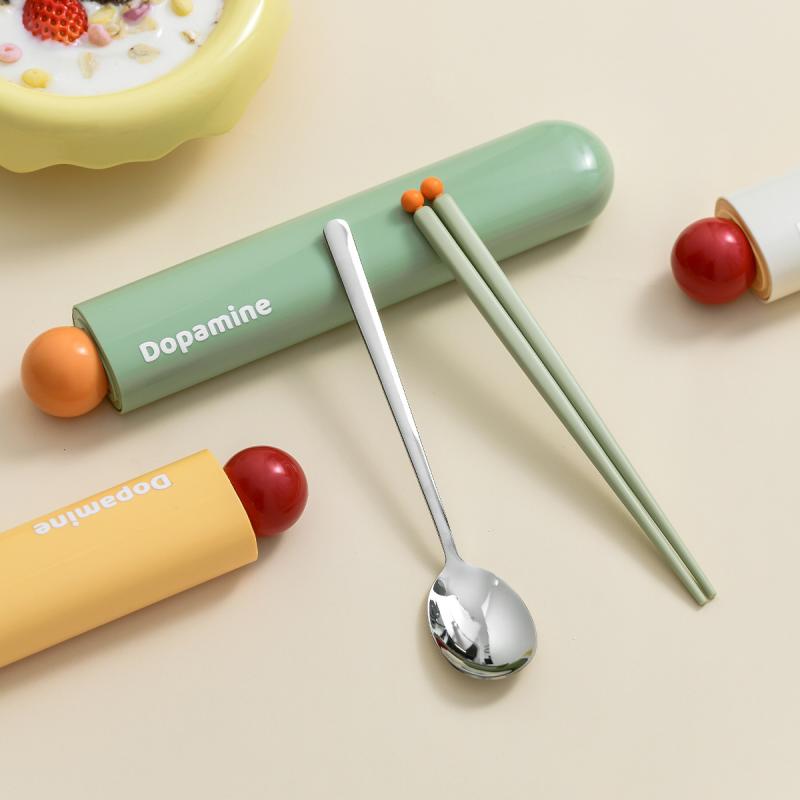 弁当箱 子供 学生 大人 携帯用カトラリーセット スプーン 箸 ステンレス製 収納ケース付き かわいい パ..