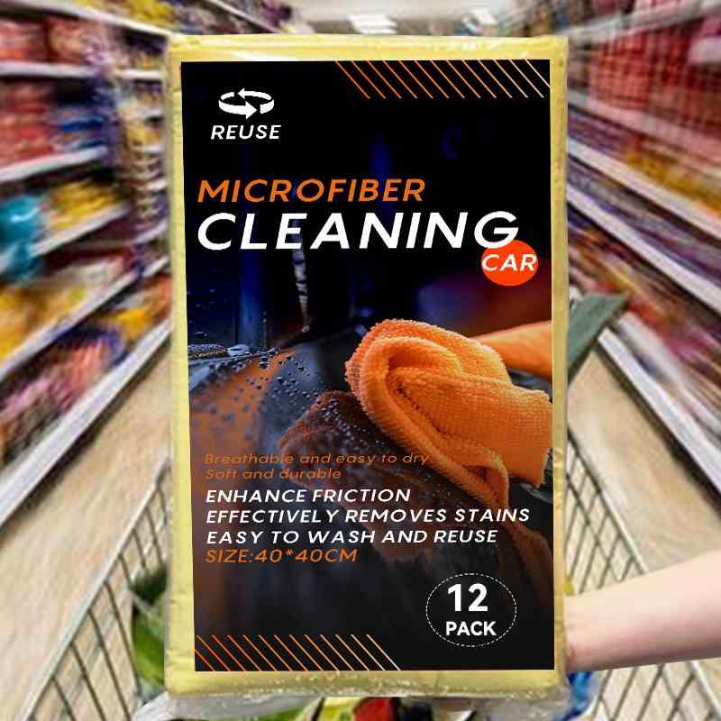 キッチン用ふきん 超極細繊維クロス 食器洗い 家庭用掃除用品 車用吸水クロス 多機能 グレー ブラック レッド オレンジ イエロー グリーン スカイブルー ピンク パープル ブラウン ネイビー 30cm 30枚