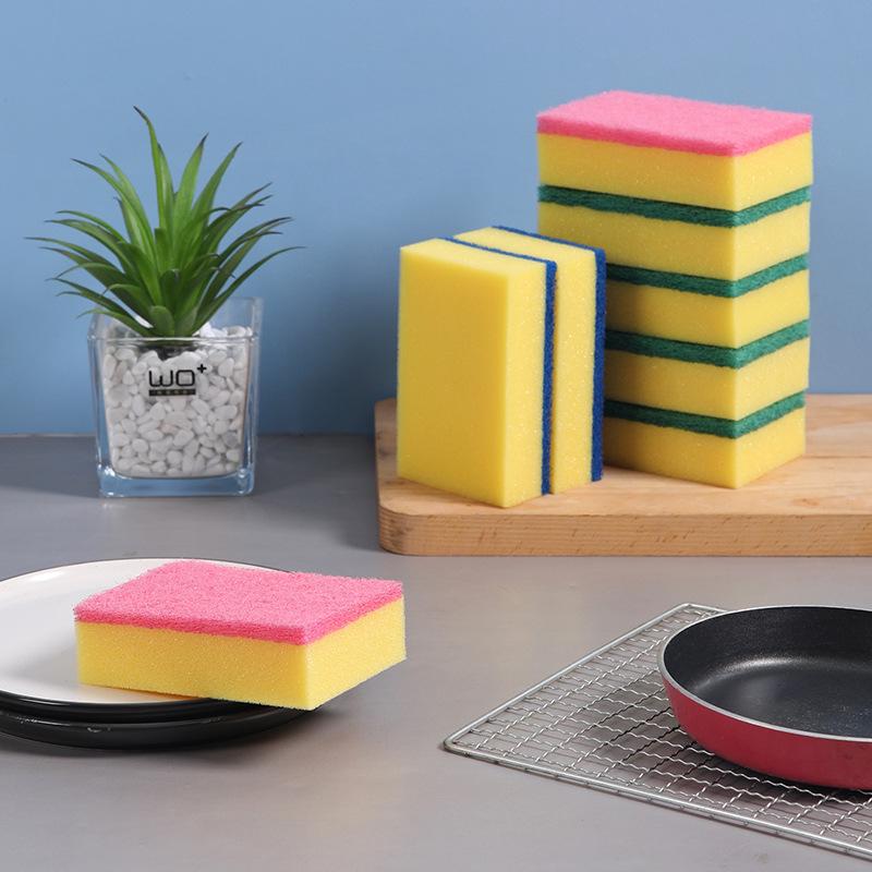 キッチン スポンジ たわし 食器洗い 布巾 多用途 吸水 油汚れ 除去 ナイロン(x2)