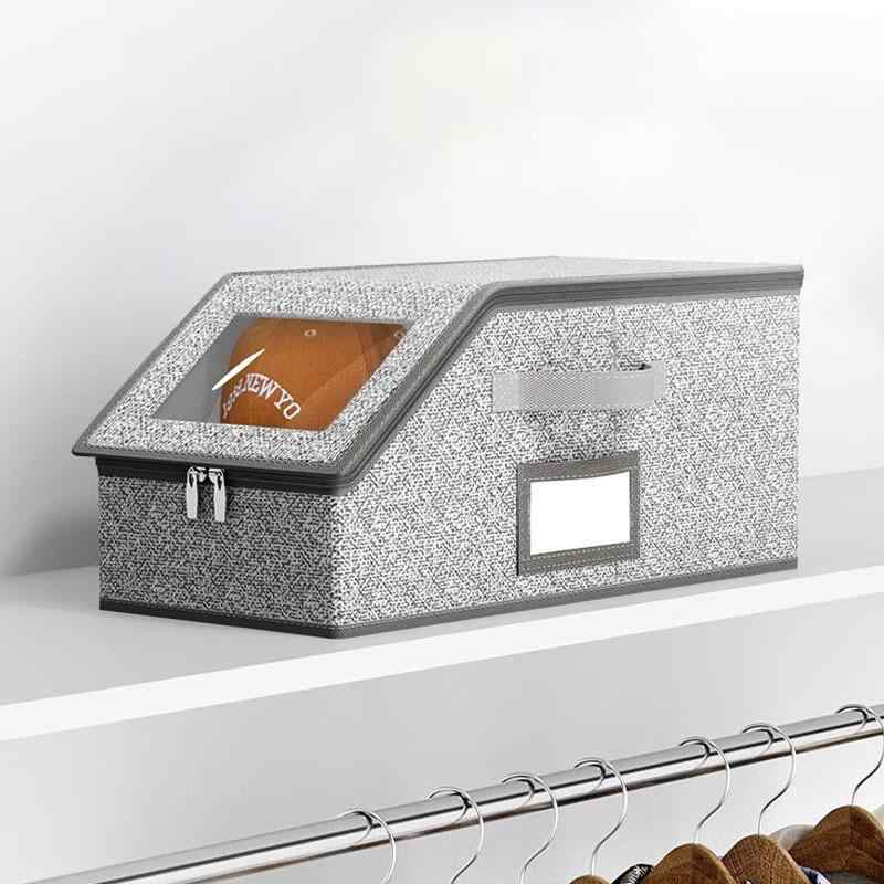 帽子 収納ケース ボックス 大容量 折りたたみ式 キャップ 野球帽 収納 防塵 フタ付き ファスナー 無地