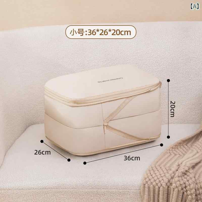 Tanzanの旅行用収納ポーチ 衣類 圧縮バッグ トラベルポーチ 下着 衣類 整理 収納袋 ベージュ グレー｜アングル2