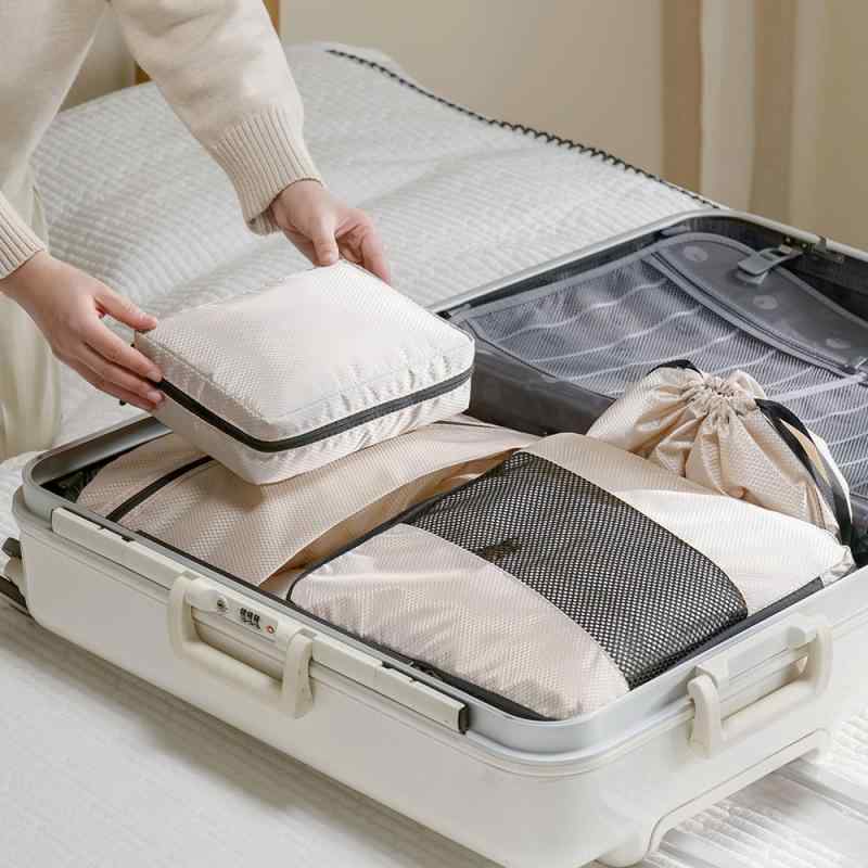 トラベル収納袋 レディース メンズ 衣類収納 アレンジケース 6点セット パッキング 旅行 便利グッズ 整理用 軽量 大容量 防水 おしゃれ