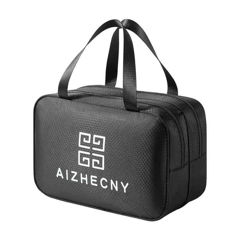 化粧ポーチ レディース 旅行用 浴室用具入れ 乾湿分離 大容量 ポータブル ジム 温泉 海水浴 収納バッグ オックスフォード生地 ブルー ブラック パープル ピンク系