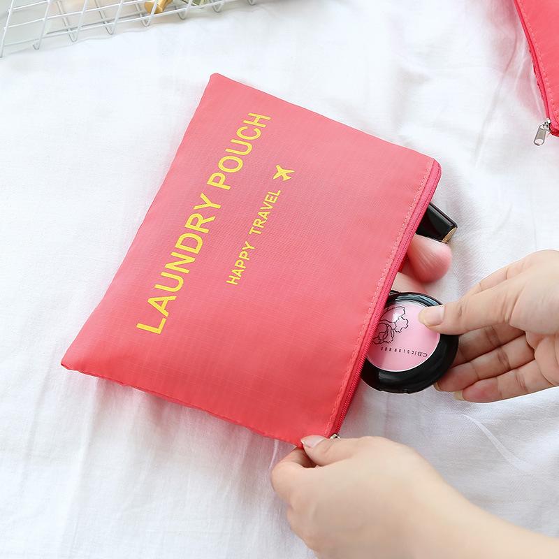 旅行用収納ポーチ 6点セット 男性用 女性用 オックスフォード生地 洗面用具 下着 衣類 収納 整理整頓 紺色 ピンク系 ブルー系 レッド系 グレー ワインレッド パープル ブラック
