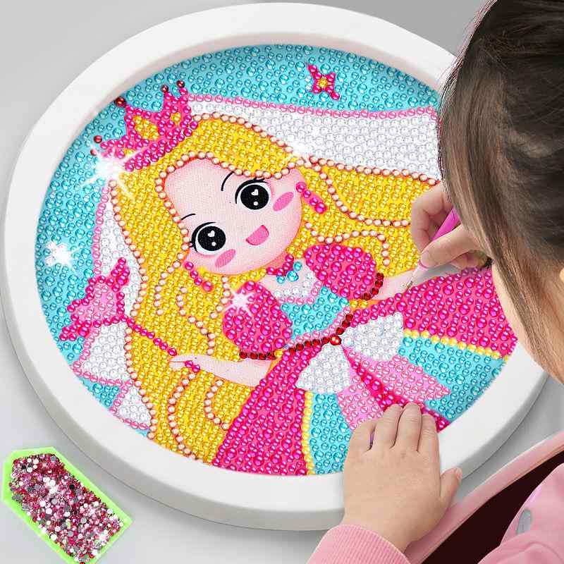 おもちゃ 子供用 DIY ダイヤモンドアート ステッカー キラキラ 粘着式 モザイクアート プリンセス ウサ..