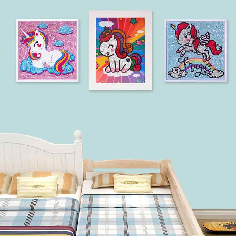 ダイヤモンドアート 子供用 キット フレーム付き 手作り DIY カートン アート 知育玩具 プレゼント ギ..