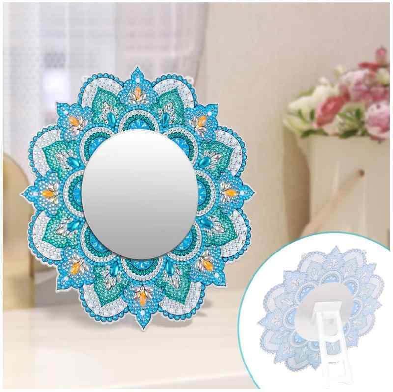 ダイヤモンド絵画 ミラー DIY 手作り 化粧鏡 曼荼羅 クリスタル ビーズ アート キット 壁掛け デコレー..