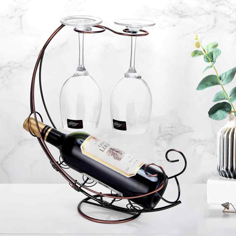 ワインラック インテリア ワインホルダー グラスホルダー 倒立 ワイン棚 金属製 シャンパンホルダー ブ..