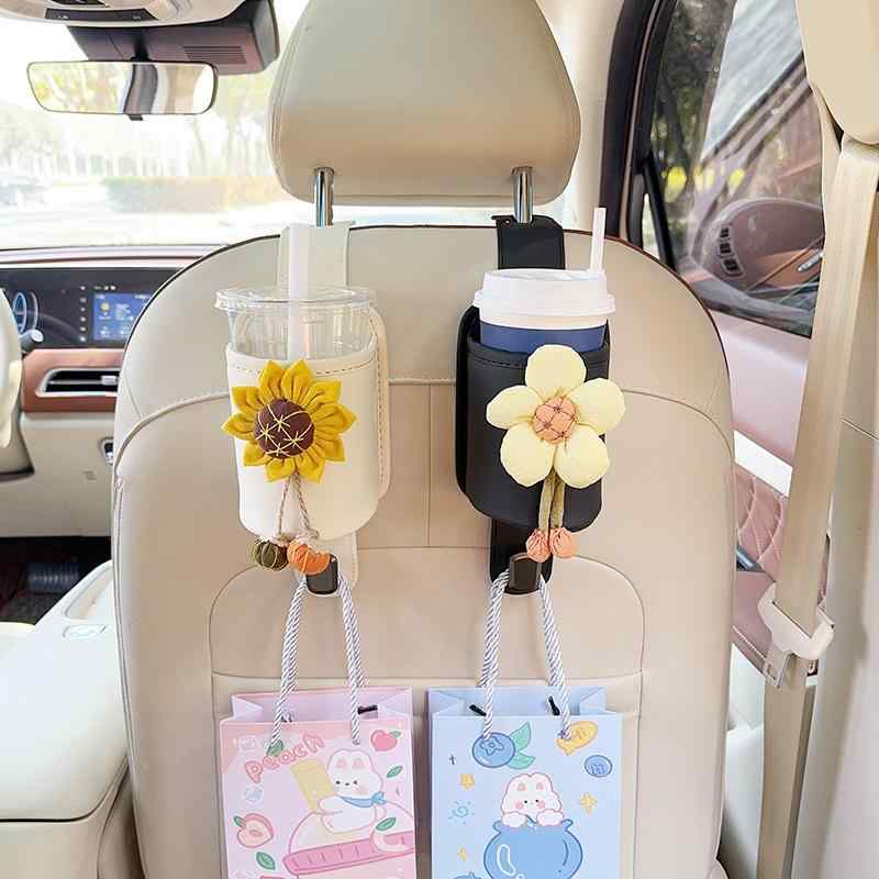 カー用品 車載収納 ホルダー 車用収納ボックス シートバックポケット 後部座席収納 カップホルダー ド..