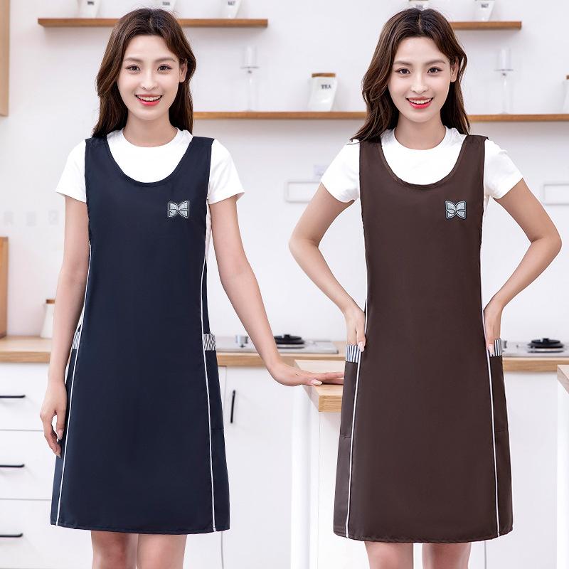 エプロン 大人用 防水 防油 撥水 耐摩耗 汚れ防止 無袖 シンプル カフェ 料理教室 DIY ワークエプロン ..