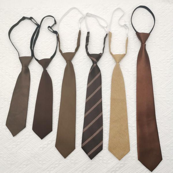 ネクタイ 男性用 子供 無地 ウール コーヒー色 カーキ色 茶色 ショート