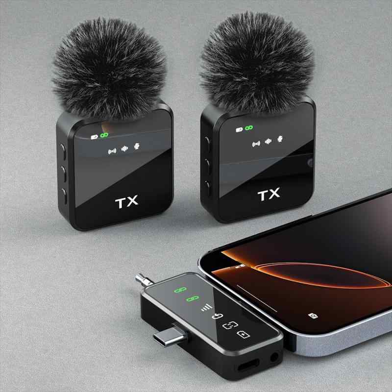 マイク ワイヤレス クリップ式マイク ノイズ低減 スマホ カメラ PC KTV 収録 領収 集音 全指向性 ミニ..