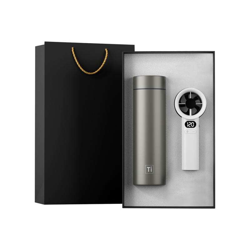 タンブラー ビジネス ギフト セット 傘 扇風機 歯ブラシ 電気シェーバー メモ帳 ボールペン チタン製 ..