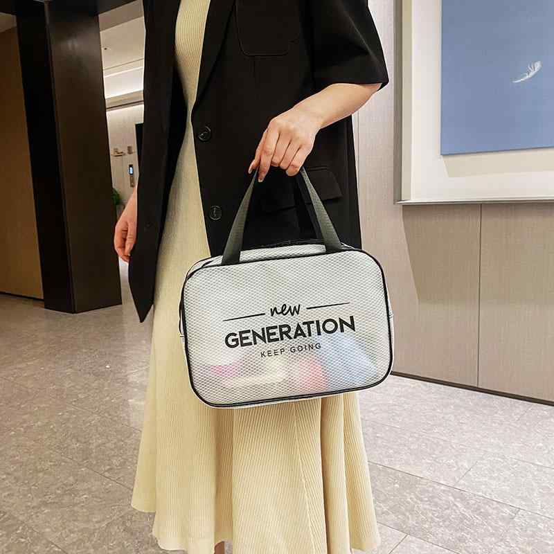 化粧ポーチ レディース 防水 半透明 PVC 大容量 旅行用 歯ブラシ 歯磨き粉 収納 洗面用品 超軽量