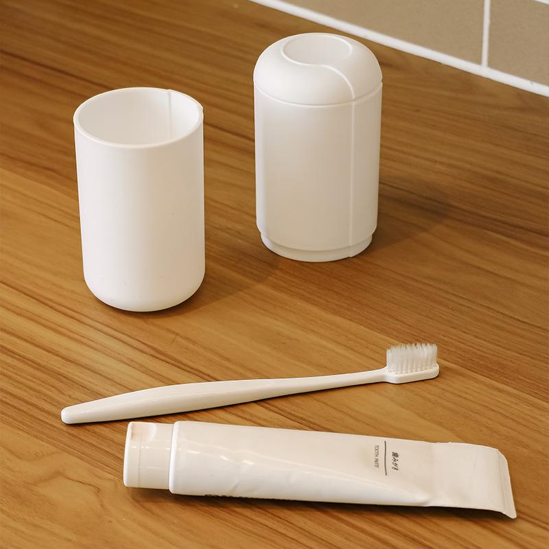 歯ブラシケース 洗面用品 収納ケース 歯ブラシ 歯磨き コップ付き 携帯用 旅行用 白 グレー