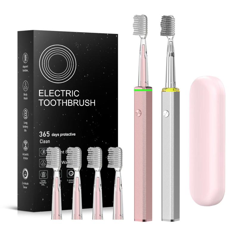 電動歯ブラシ レディース メンズ 3段階調節 USB充電式 替えブラシ付き 殺菌機能 抗菌 防水 柔らかめ 50..