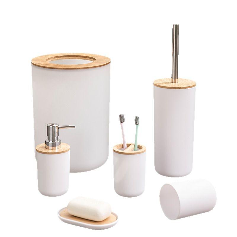 バスルームセット 家庭用 バス 洗面所 クリーニングツール 洗面用品 ゴミ箱 タンブラー ソープディッシ..