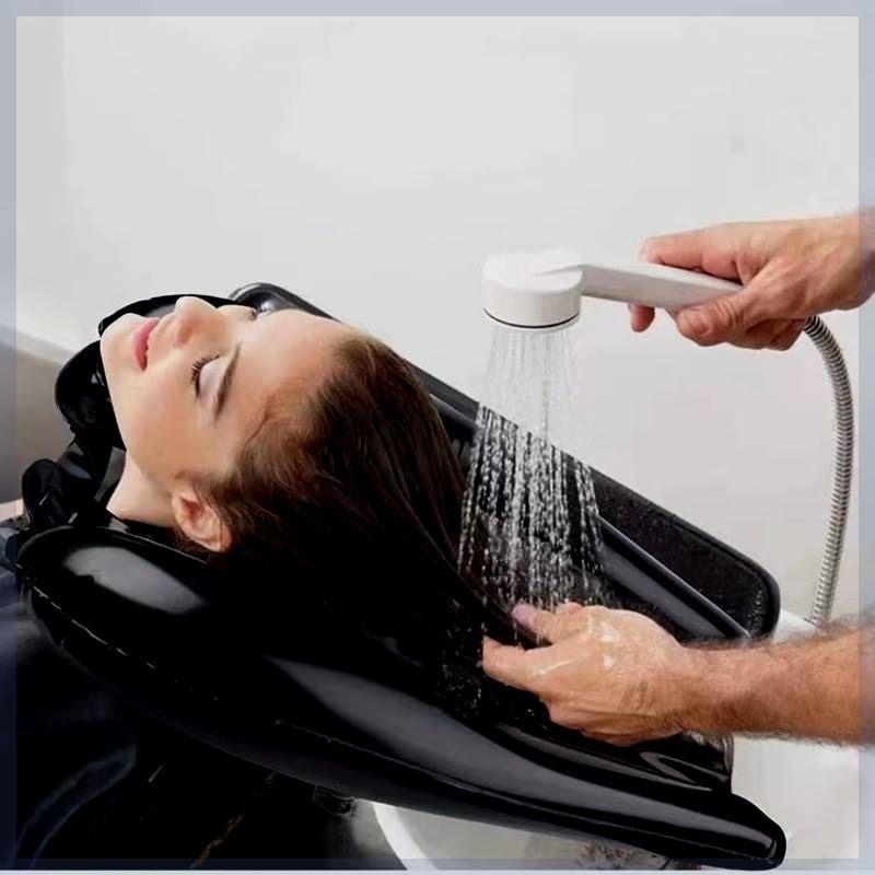 洗髪器 介護用 妊婦 高齢者用 PVC製 洗髪槽 空気入れ式 持ち運び シャンプー台 ブラック シルバー ブルー