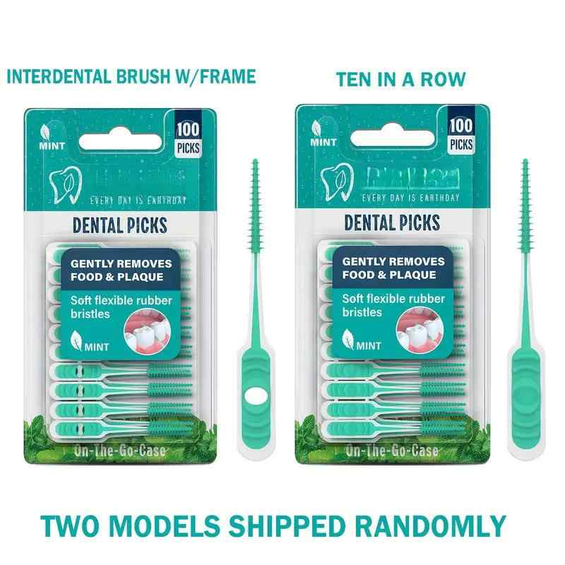 歯間ブラシ 大人用 100本 携帯用 柔らかい ゴム製 歯間清掃 歯垢除去 口腔ケア 持ち運び便利