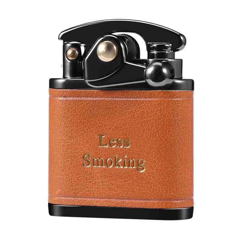 オイルライター 男性用 レトロ 高級感 個性的 喫煙具 ZORRO 佐罗 メタル ブラック ブラウン レザー風 ..