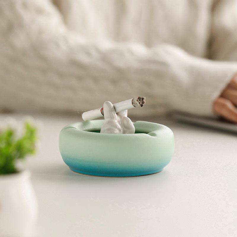 灰皿 陶器 創造的 個性 的 トレンド リビング オフィス 高級感 防止 灰 中国風 ロゴ入れ 電気メッキ加..