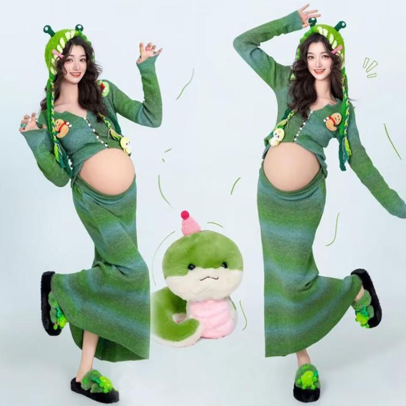 マタニティフォト 衣装 レディース 妊婦写真 ワンピース セットアップ チュール ポリエステル 無袖 撮..