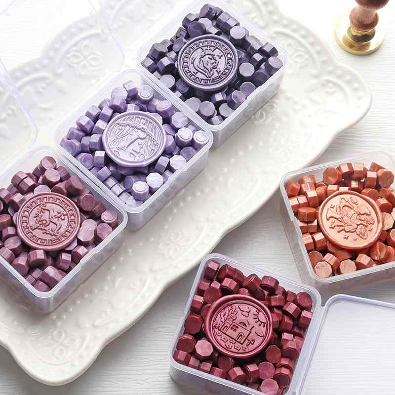 印章 シーリングワックス 封蝋 金属色 約600粒 レター 招待状 封筒