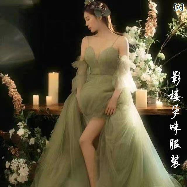 マタニティドレス 森ガール ウェディング フォト 撮影 衣装 チュール ワンピース サマー 秋冬