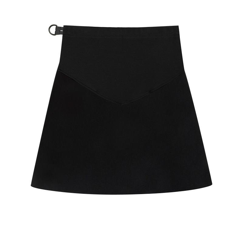 スカート マタニティ 秋冬 高腰 Aライン ベルベット 妊婦服 黒 M L XL 2XL