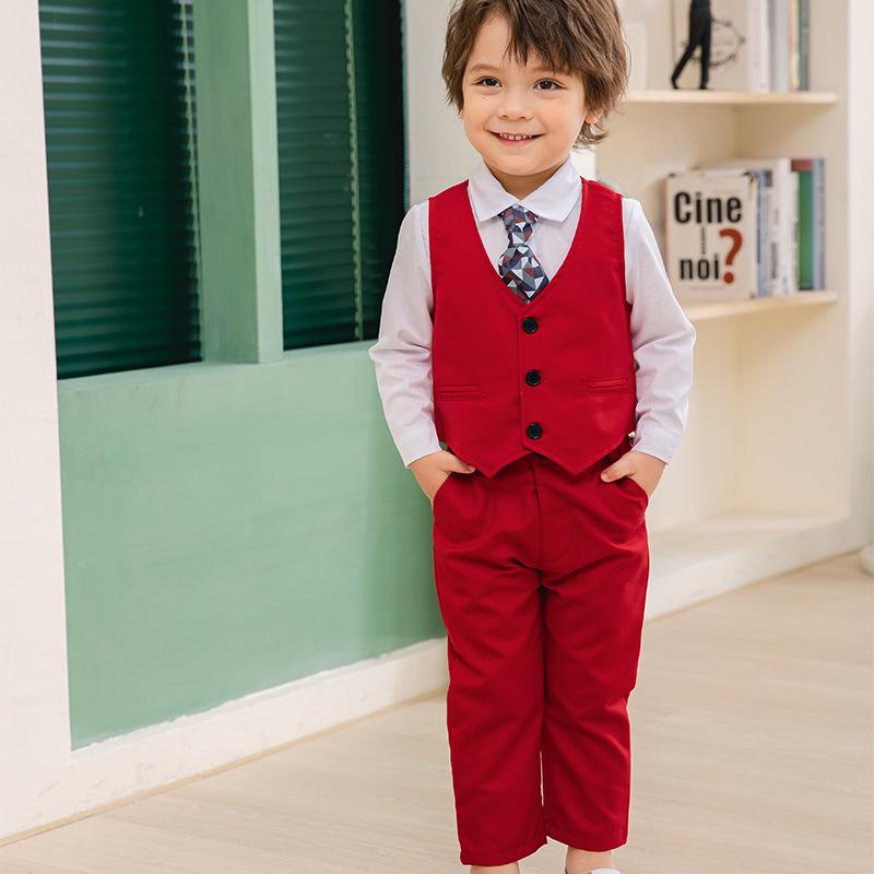 キッズ フォーマル スーツ 男の子 3点セット (ベスト ジャケット パンツ) 子供服 結婚式 発表会 七五三..