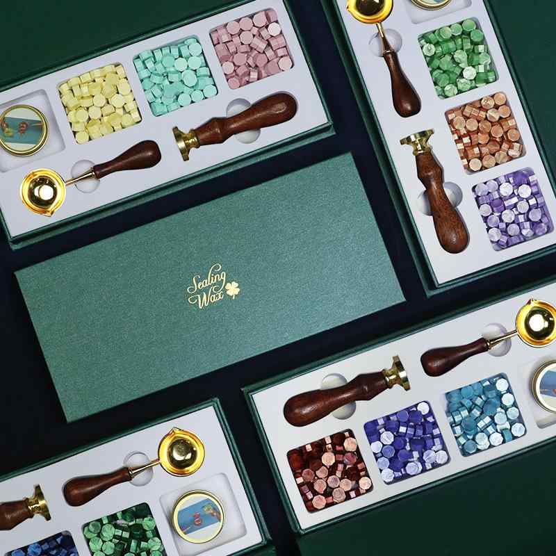 火漆印章 スタンプ セット 封蝋 シーリングワックス レトロ 招待状 結婚式 DIY 手紙 グリーティングカード ギフト 封筒 ラウンド 玉石 粉橙 芋紫 灰青 芥末 ゴールド 嫩緑 杏 浅紫 水色 幽青 レッドゴールド 松緑 海 ブルー 紫紅 墨緑 星