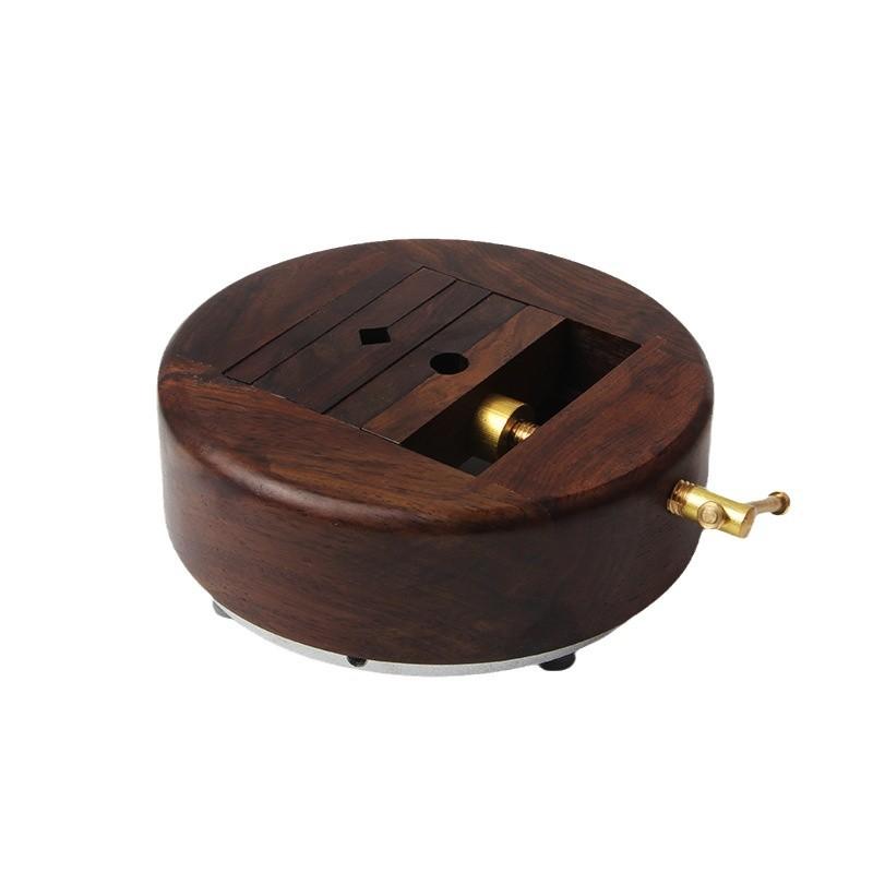 印床 印章 円形 回転可能 花梨木 黒檀木 篆刻 石材 工具