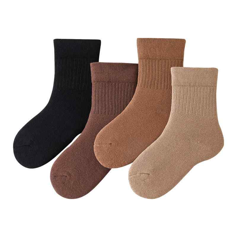 靴下 キッズ ベビー メラードカラー あったか 厚手 ソックス 男の子 女の子 学生 スクール 床暖房対応 滑り止め付き 綿混紡 通気性 吸汗性 秋冬