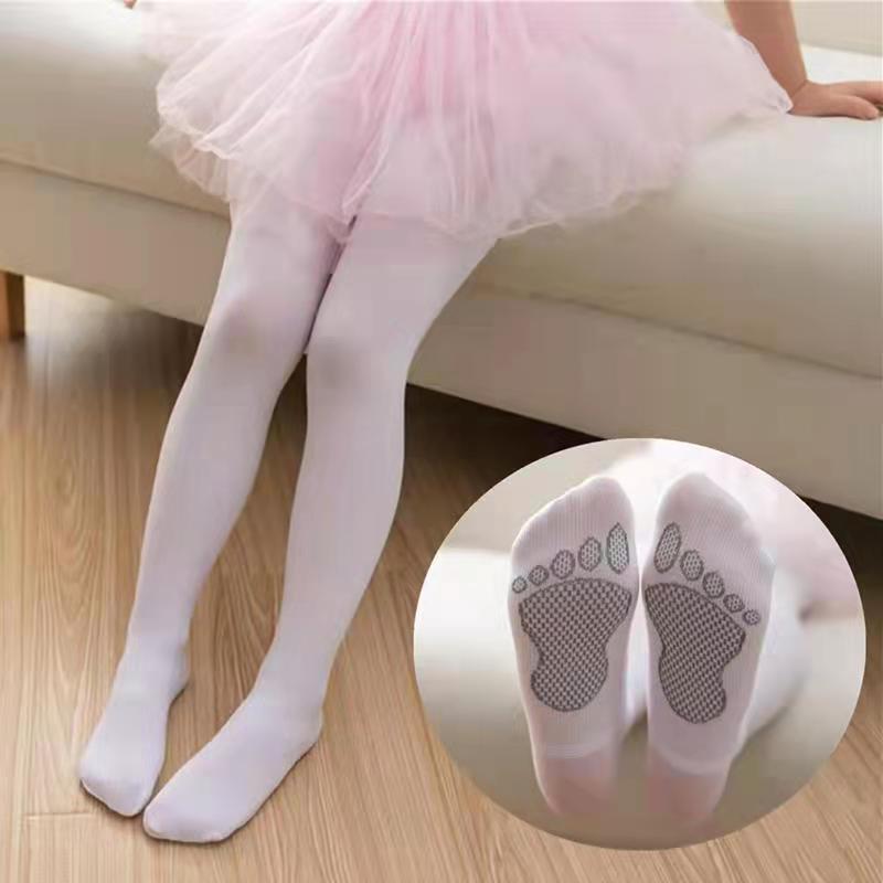 子供用タイツ・レギンス キッズ 女の子 春秋 薄手 滑り止め付き バレエ ダンス 白 黒 ベージュ 通気性 伸縮性 90 100 110 120 130 140