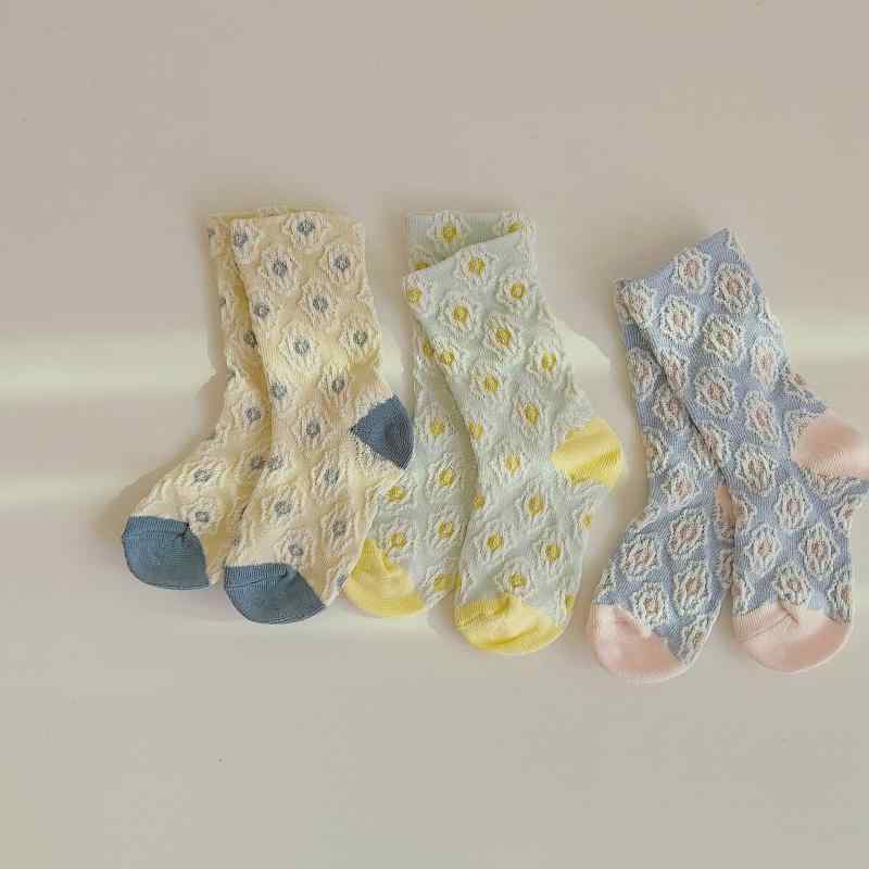 子供用靴下 春夏 パステルカラー 花柄 ショート丈 ソックス 男の子 女の子 キッズ ベビー 通気性 薄手 綿 かわいい 普段使い