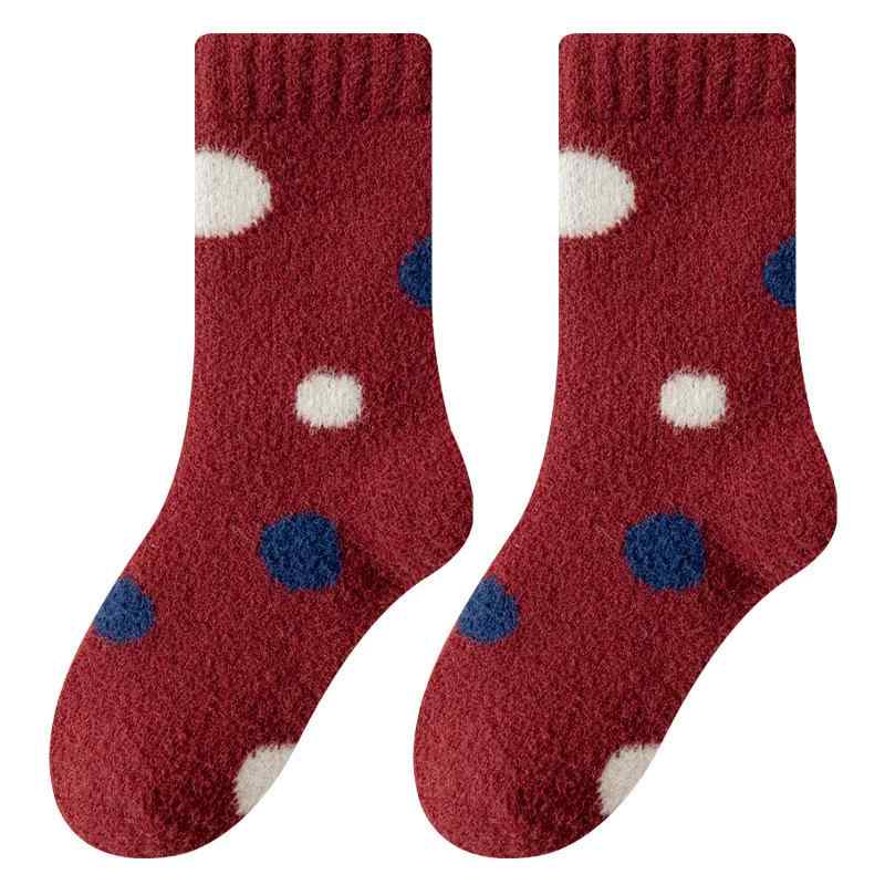 靴下 キッズ 冬用 裏起毛 厚手 パイルソックス 秋冬 中大 筒型 保温 スリーピングソックス ルームソッ..