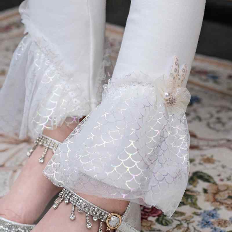 パンツ 子供服 ガールズ 裏起毛 レギンス プリンセス 秋冬 ウサギ パール付き ロングパンツ 花柄