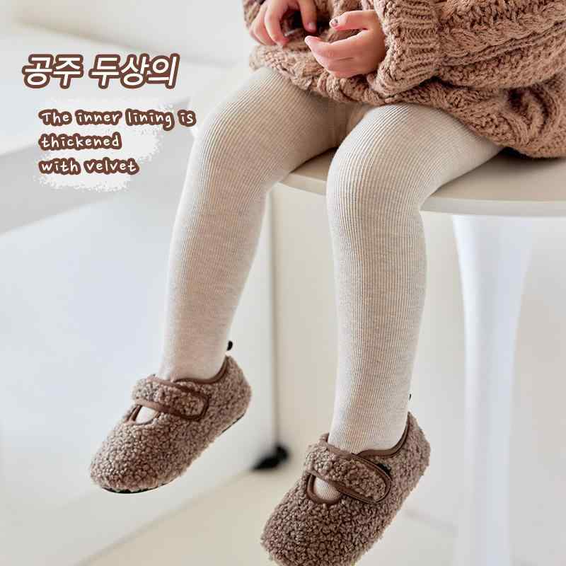 子供用レギンス 秋冬 厚手 裏起毛 ベビー タイツ 一体型 9分丈パンツ かわいい プリンセス 混紡 ポリエ..