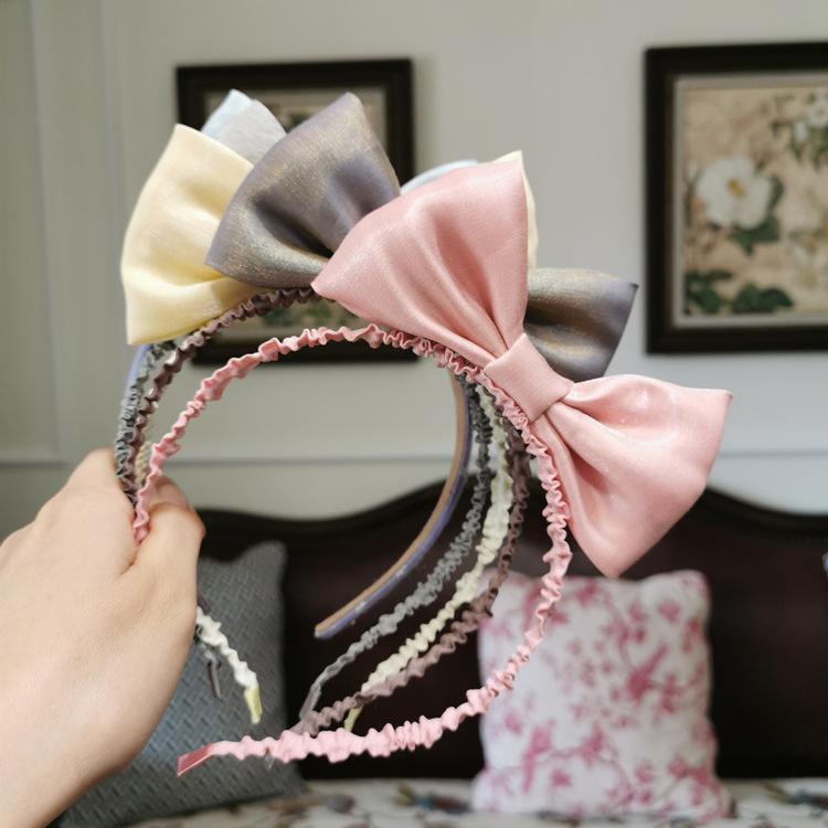 ヘアバンド キッズ 大きめ 蝶結び 子供 ヘアアクセサリー ブルー ピンク系 グレー 普段使い かわいい ..