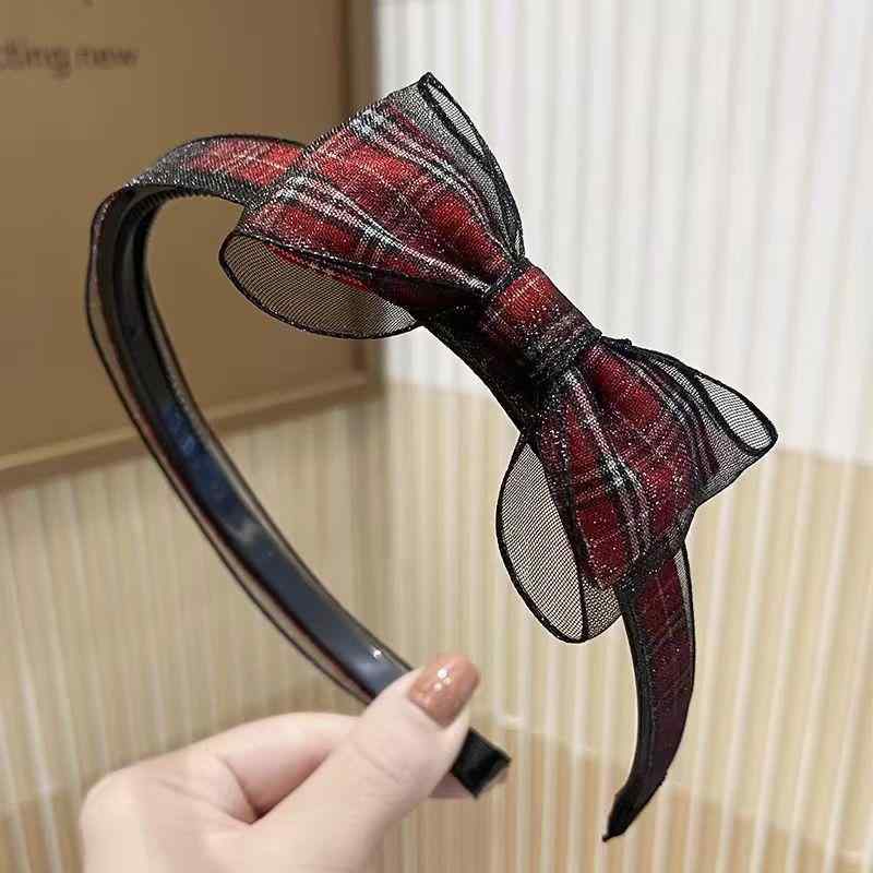 ヘアバンド レディース かわいい 韓国風 タータンチェック カチューシャ ヘアクリップ ヘアアクセサリ..