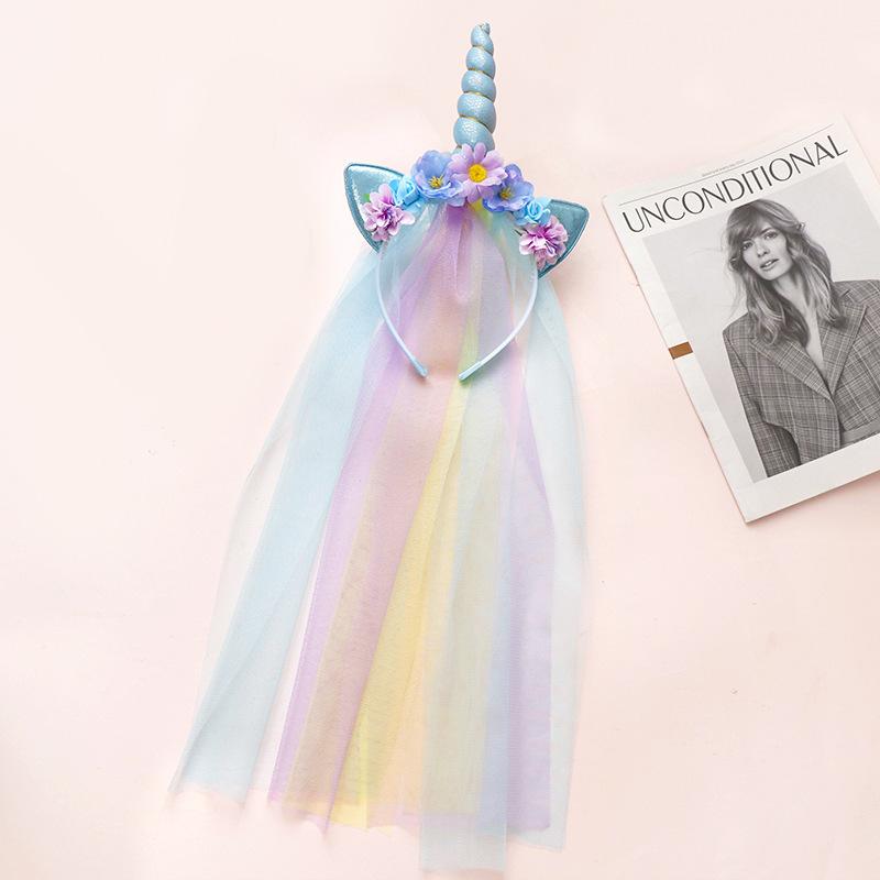 ヘアアクセサリー 子供用 ユニコーン カチューシャ パーティー イベント リゾート ヘアバンド 布製 手..