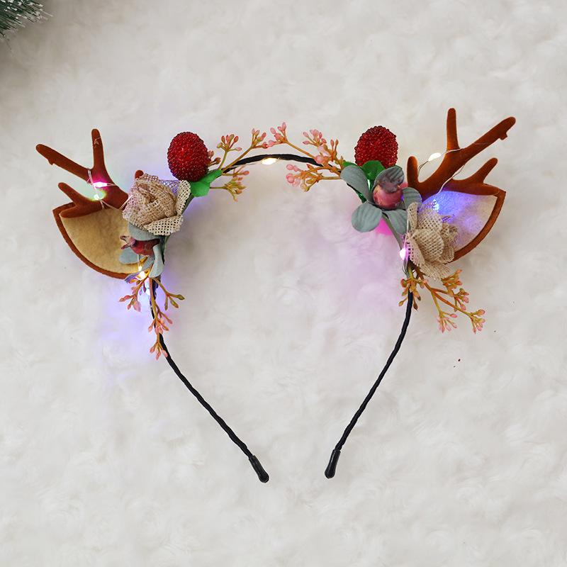 ヘアアクセサリー 子供 レディース クリスマス カチューシャ ライト付き 蝶 木の枝 トナカイ 角 かわい..