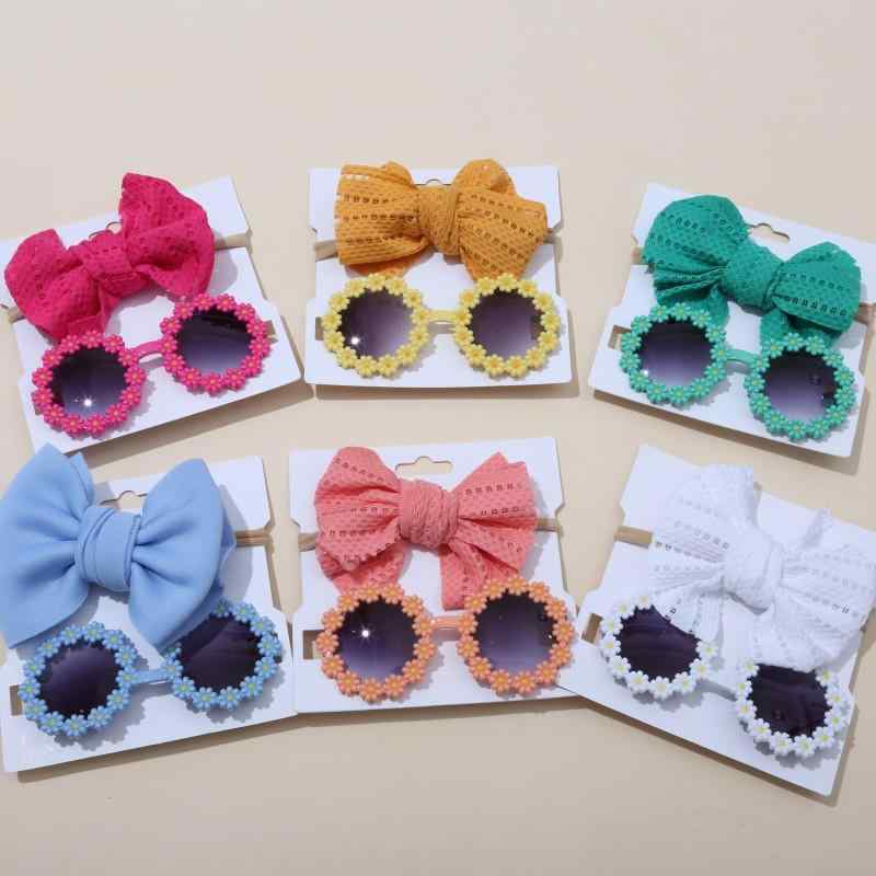 子供用サングラス ヘアバンド セット プリンセス風 カチューシャ 帽子 紫外線対策 アウトドア お出かけ..